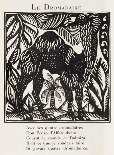 Il Dromedario, illustrazione da "Il Bestiario o Processione di Orfeo". da Raoul Dufy