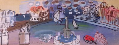 La fontana della piazza (gouache) da Raoul Dufy