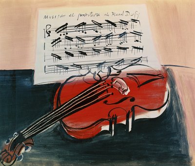 Il violino rosso, 1948 circa (olio su tela) da Raoul Dufy