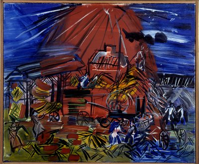 Il Depiquage rosso e blu, XX secolo (olio su tela) da Raoul Dufy