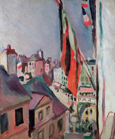 La strada addobbata di bandiere da Raoul Dufy