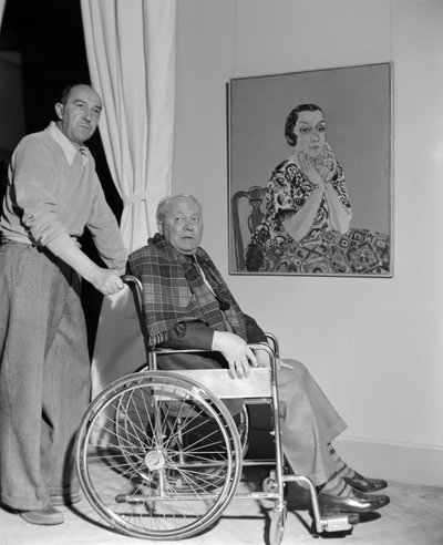 Il pittore Raoul Dufy a Venezia (in sedia a rotelle) - 1952 (foto b/n) da Raoul Dufy