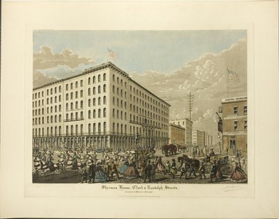 Sherman House, Clark e Randolph Streets, Eretto nel 1860-61, Chicago da Raoul Varin