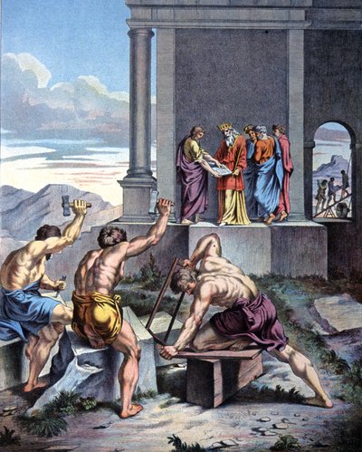 Costruzione del Tempio di Salomone da Raphael (1483 1520) (after)