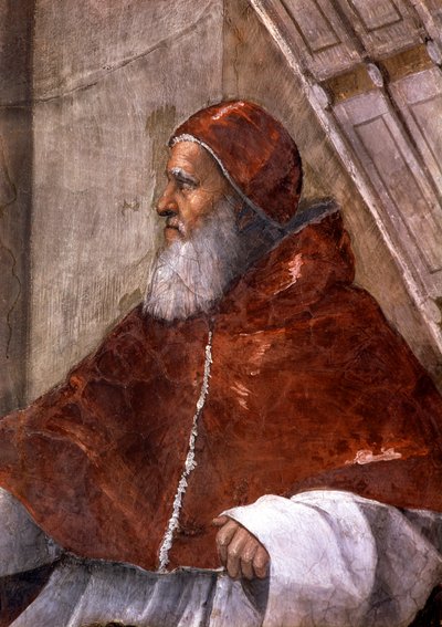 (dettaglio) Stanza di Eliodoro in Vaticano, raffigurante Papa Giulio II da Raphael (1483 1520)