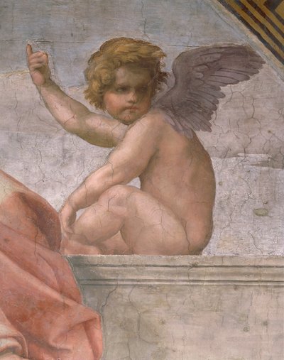Putto che ritrae la Fede, (dettaglio) delle Virtù Cardinali e Teologali e la Legge da Raphael (1483 1520)
