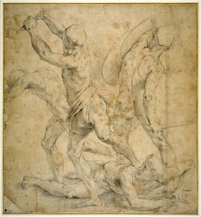 Il pannello sotto la statua di Apollo in 