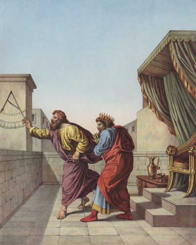 Isaia informa il re Ezechia di Giuda che vivrà altri quindici anni da after Raphael