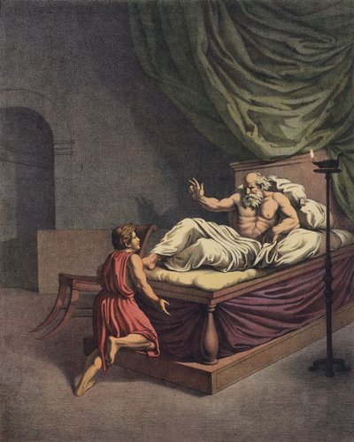 Samuele va da Eli dopo aver sentito una voce chiamare il suo nome (litografia a colori) da after Raphael
