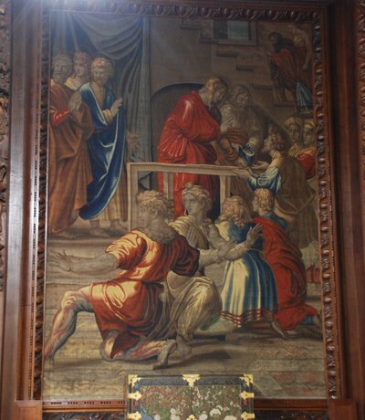 La morte di Anania, officina di Mortlake da after Raphael
