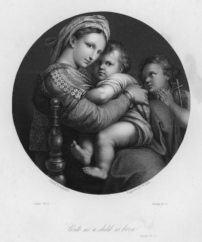 La Sacra Famiglia, Isaia IX, 6 da after Raphael