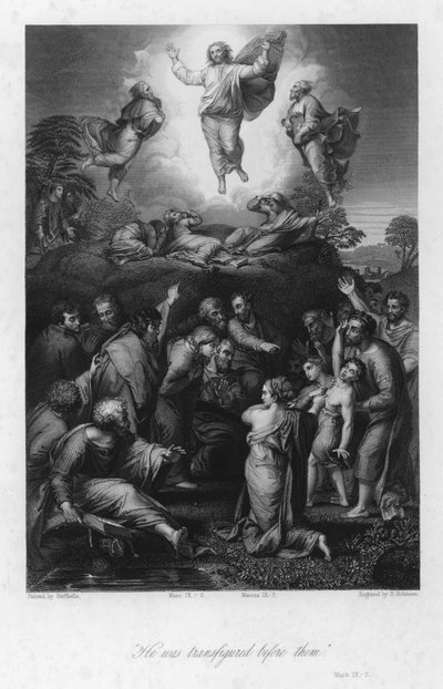 La Trasfigurazione, Marco IX, 2 (incisione) da after Raphael