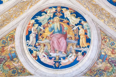 Creatore in trono tra angeli e cherubini da Raphael (1483 1520)