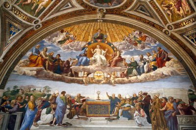 Disputa del Sacramento, nella Stanza della Segnatura (affresco) da Raphael (1483 1520)