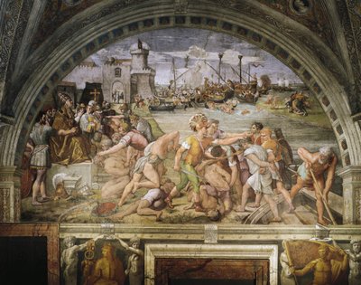 Lunetta, affrescata da Raffaello Sanzio e seguaci, raffigurante la battaglia di Ostia, Stanza dell