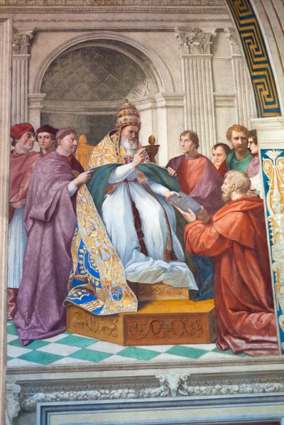 La consegna delle Decretali a Papa Gregorio IX, c.1501-1520 da Raphael (1483 1520)