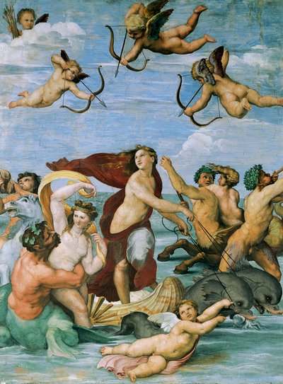 Trionfo di Galatea di Raffaello, affresco, 295x225 cm, Villa Farnesina, Sala di Galatea, Roma, circa 1511 da Raphael