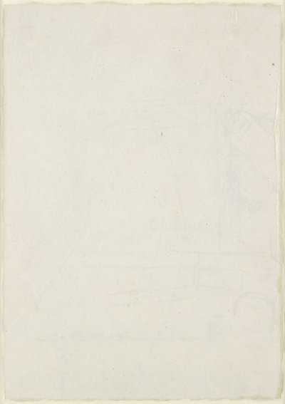Verso: Leggeri schizzi architettonici inclusi un piano cruciforme, WA1846.160 (penna e inchiostro marrone su stilo cieco, alcune tracce di piombo o gesso) da Raphael