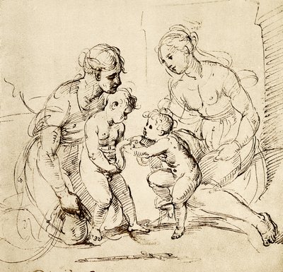 Progetto per la Sacra Famiglia dalla casa Canigiani a Monaco da Raffaello Sanzio Raphael
