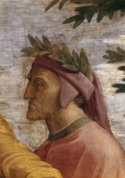 Disputa. Dettaglio: Dante Alighieri Affresco nella Stanza della Segnatura, ca. 1510-1511 da Raphael