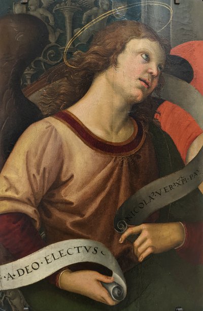 Francese: Ange tenant un phylactère Angelo che tiene un filatterio da Raphael