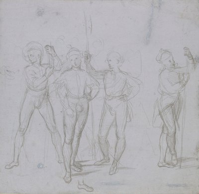 Gruppo di quattro soldati in piedi, c. 1503 da Raphael