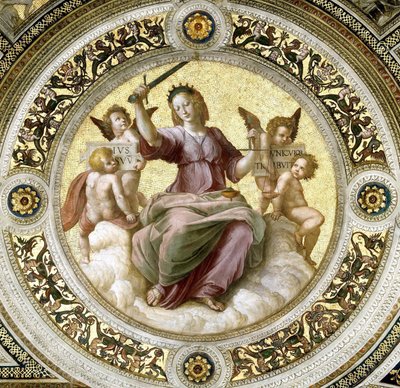 Giustizia, affresco nella Stanza della Segnatura, ca 1510-1511 da Raphael