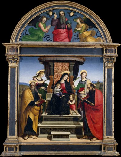 Madonna col Bambino in trono con santi da Raphael
