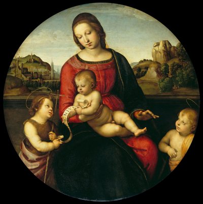 Maria con il Bambino, Giovanni Battista e un Santo Bambino Madonna Terranuova, c. 1505 da Raffaello Sanzio Raphael