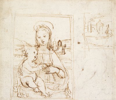 Studio per un quadro della Vergine e del Bambino da Raphael