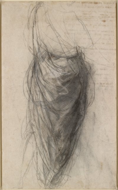 Studio per il drappeggio di un uomo visto di schiena, inizio XVI secolo da Raphael