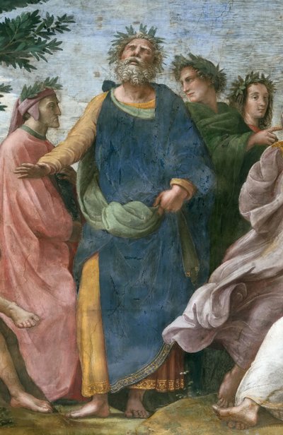 Il Parnaso. Dettaglio affresco nella Stanza della Segnatura, ca 1510-1511 da Raphael