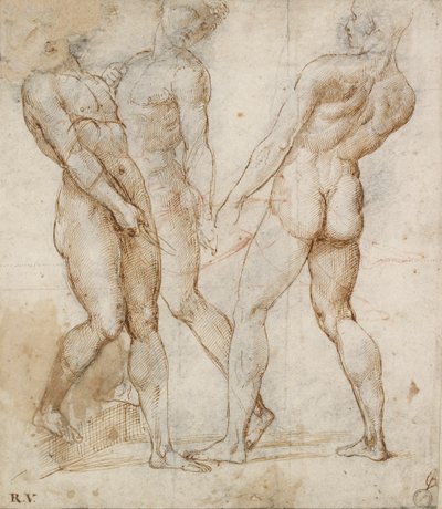 Tre portatori nudi (studio per la sepoltura) da Raphael