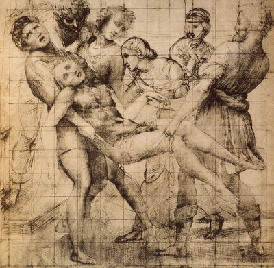 Disegno preparatorio per il Trasporto di Cristo morto noto anche come la pala Baglioni da Raffaello Sanzio Raphael