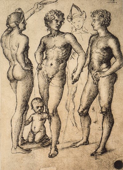 Studio di quattro figure maschili e un bambino da Raffaello Sanzio Raphael