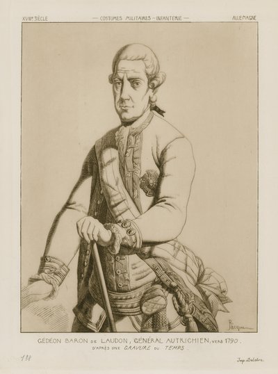 Barone Gideon von Laudon, generale austriaco, circa 1790 da Raphael Jacquemin