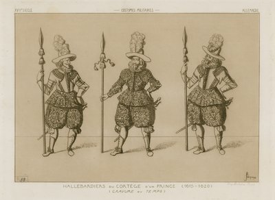 Alabardieri del corteo di un principe, 1615-1620 da Raphael Jacquemin