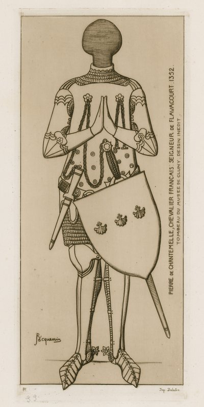 Pierre de Chantemelle, cavaliere francese, Signore di Flavacourt, 1352 da Raphael Jacquemin