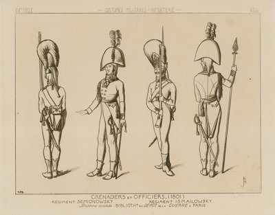 Granatieri e ufficiali russi, 1801 da Raphael Jacquemin