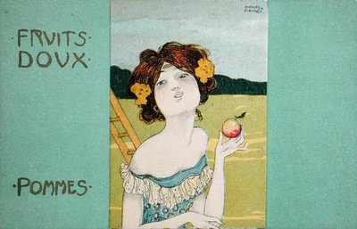 Mele, frutti dolci, cartolina, c.1900 da Raphael Kirchner