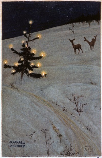Albero di Natale nella neve da Raphael Kirchner
