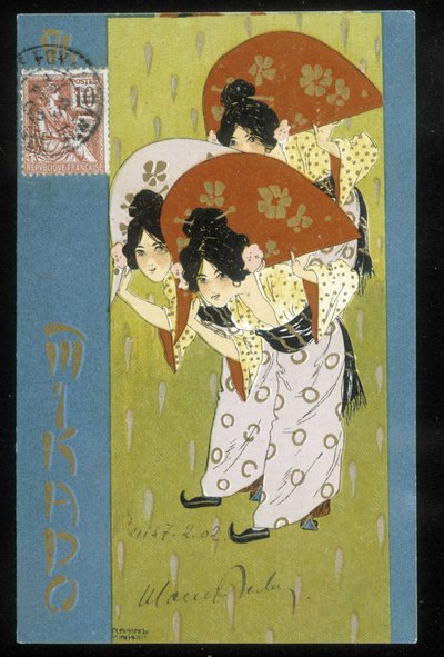 Geisha - cartolina, di Raphaël Kirchner, inizio XX secolo da Raphael Kirchner