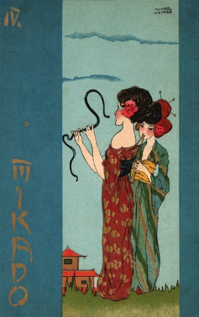 Geishe, 1900 circa (illustrazione) da Raphael Kirchner