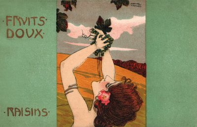 Uva, 1900 circa (illustrazione) da Raphael Kirchner
