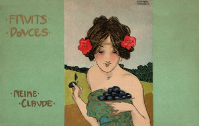 Greengages, 1900 circa (illustrazione) da Raphael Kirchner