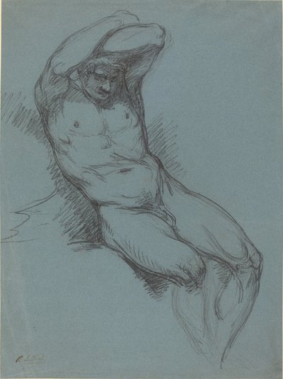 Nudo Maschile Seduto con le Mani Incrociate sulla Testa da Raphael Lamar West