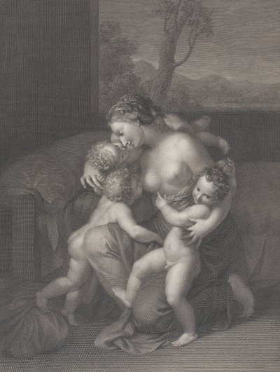 Carità con tre bambini piccoli, 1795 da Raphael Morghen