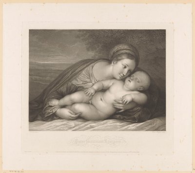 Maria con Bambino dormiente nel paesaggio da Raphael Morghen