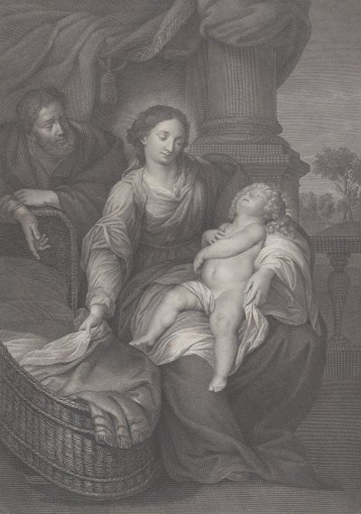La Sacra Famiglia, con il bambino Gesù addormentato in grembo alla Vergine da Raphael Morghen