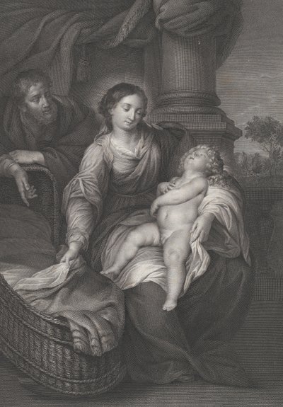 La Sacra Famiglia, con il bambino Gesù addormentato in grembo alla Vergine, ca. 1778-86 da Raphael Morghen